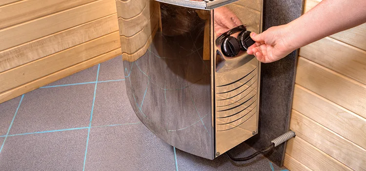 Floor-mounted sauna heater Installation in Kawartha Lakes, Ontario