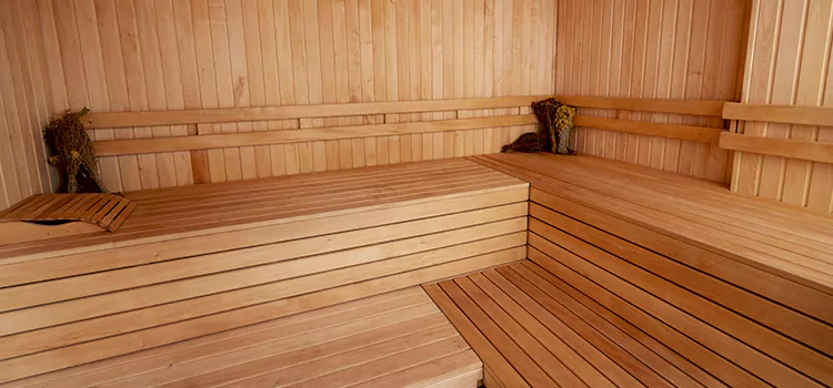 Spruce Wood Sauna Interior Construction in Kawartha Lakes, Ontario